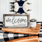 Funny Wooden Welcome Sign Welcome To The Shit Show I Hope You Brought Alcohol Rustic Home Wall Decor BandsCo Straps