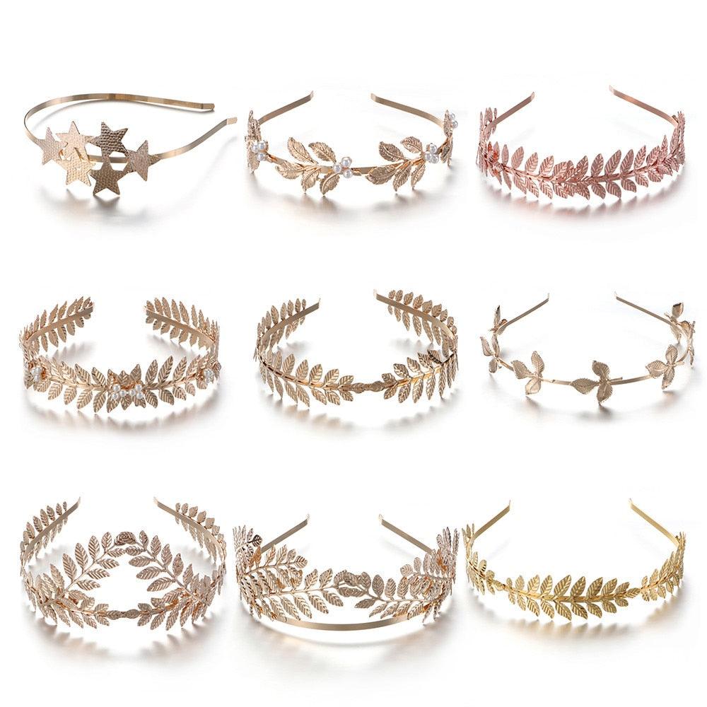 Western Fashion Retro Hair Bands For Women Wedding Metal Gold Leaf Butterfly Hair Headbands Girls Bride Gorgeous Hair Accessories For Women Stevvex