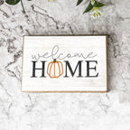 Welcome Home Wooden Seasonal Sign 6x4 Rustic Door Wall Decor BandsCo Straps