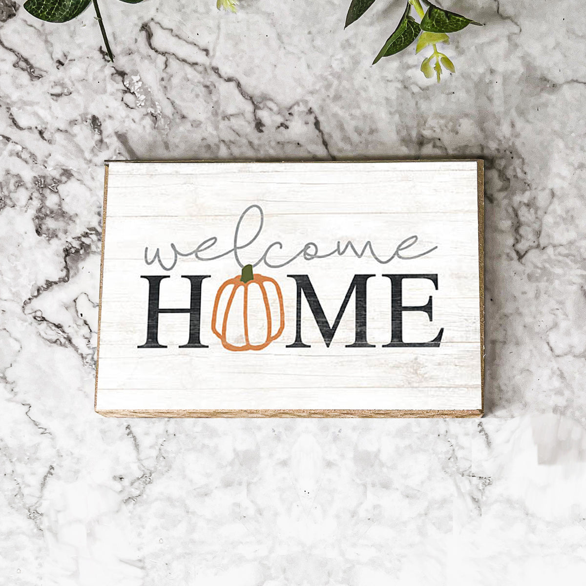 Welcome Home Wooden Seasonal Sign 6x4 Rustic Door Wall Decor BandsCo Straps