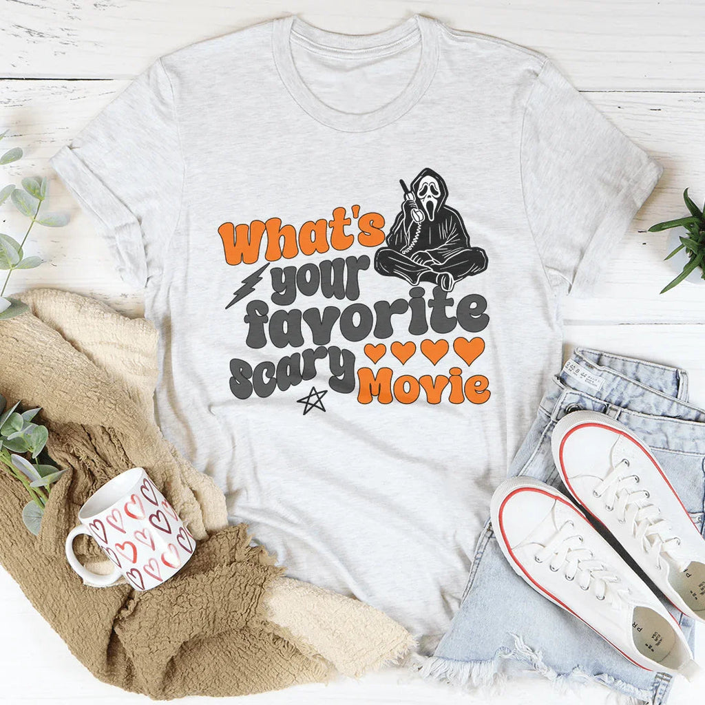 What's Your Favorite Scary Movie Tee Peachy Sunday