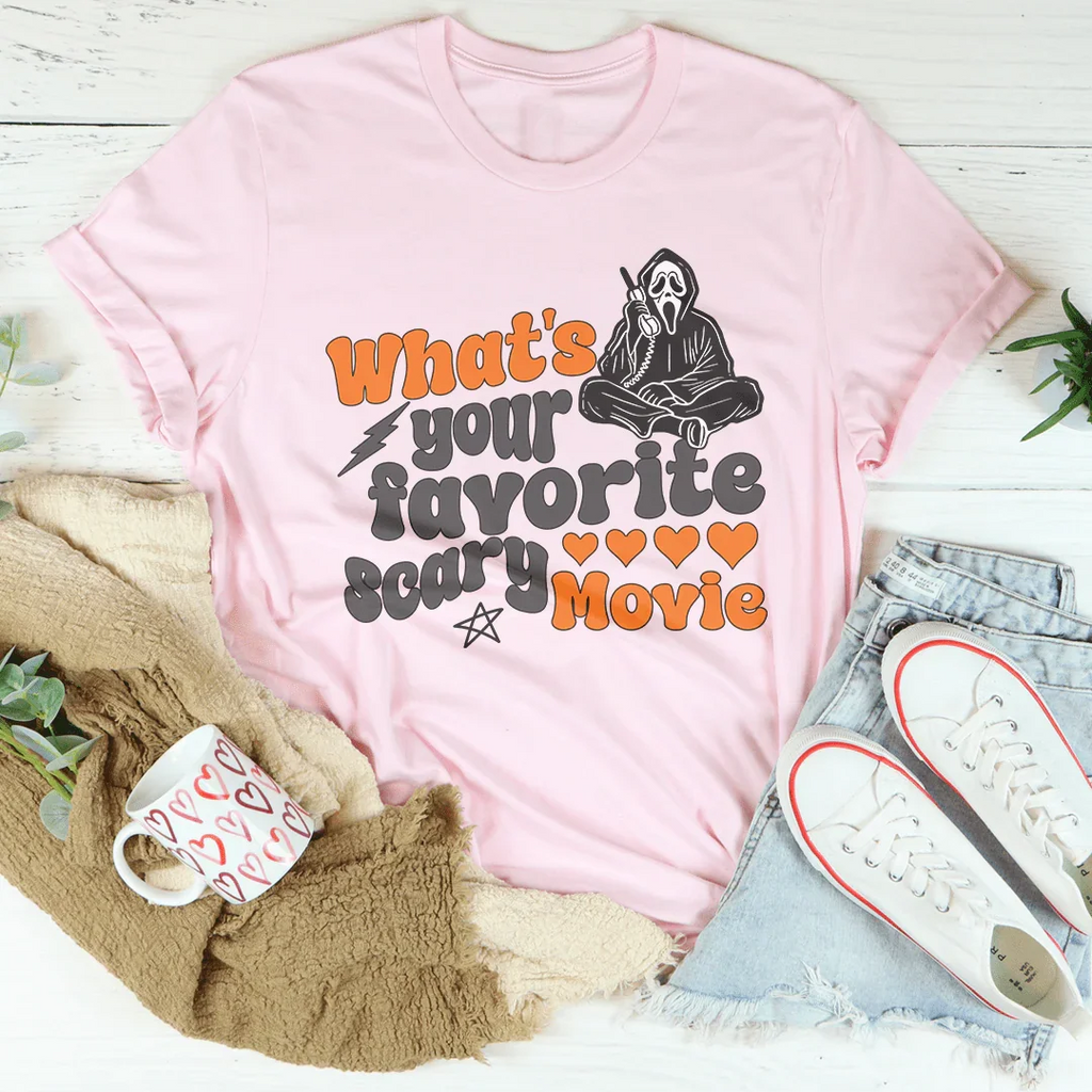 What's Your Favorite Scary Movie Tee Peachy Sunday