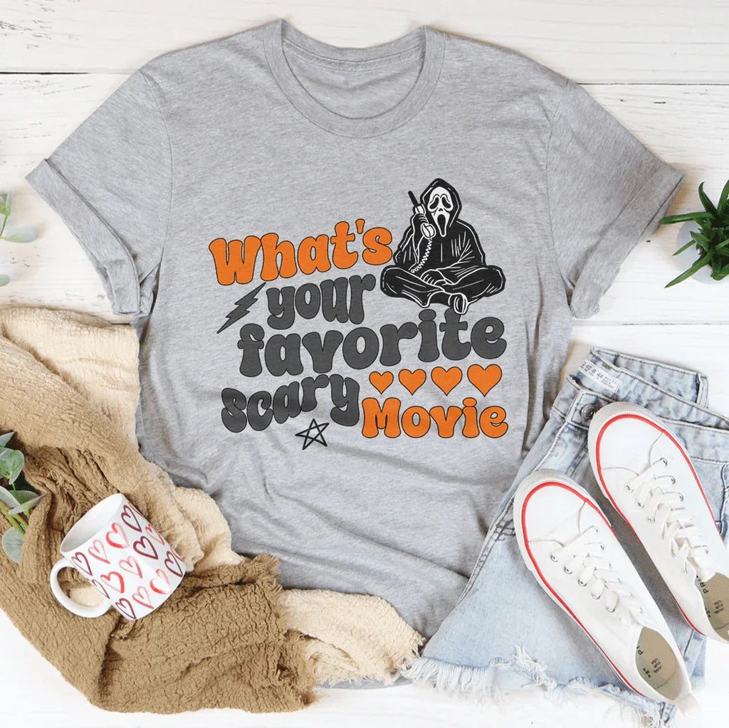 What's Your Favorite Scary Movie Tee Peachy Sunday