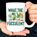 What The Fucculent White Mug Peachy Sunday