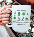 Whatever Is True Philippians 4:8 Ceramic Mug 15 oz Peachy Sunday