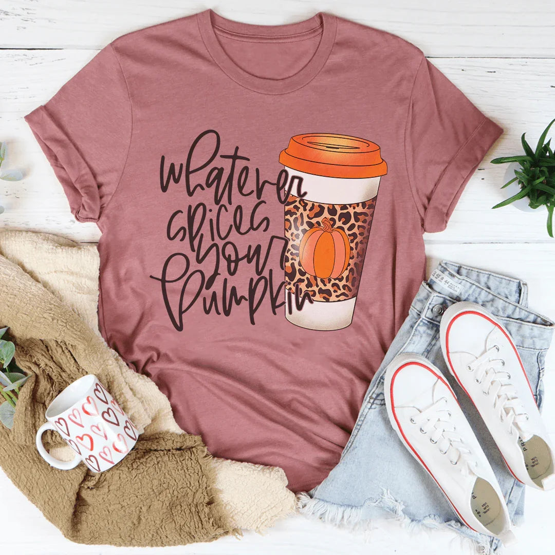 Whatever Spices Your Pumpkin Coffee Tee Peachy Sunday