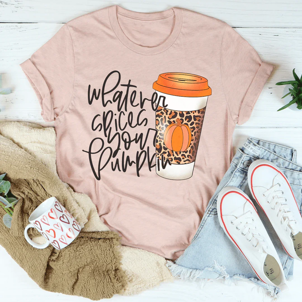 Whatever Spices Your Pumpkin Coffee Tee Peachy Sunday