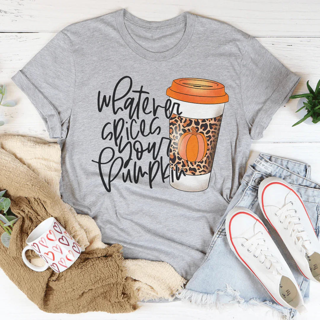 Whatever Spices Your Pumpkin Coffee Tee Peachy Sunday