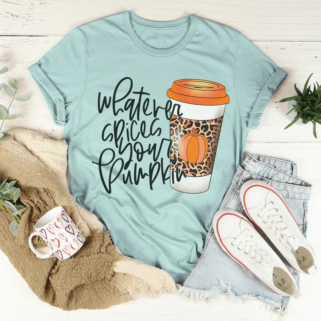 Whatever Spices Your Pumpkin Coffee Tee Peachy Sunday