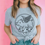 When Pigs Fly Tee Peachy Sunday