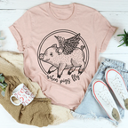 When Pigs Fly Tee Peachy Sunday