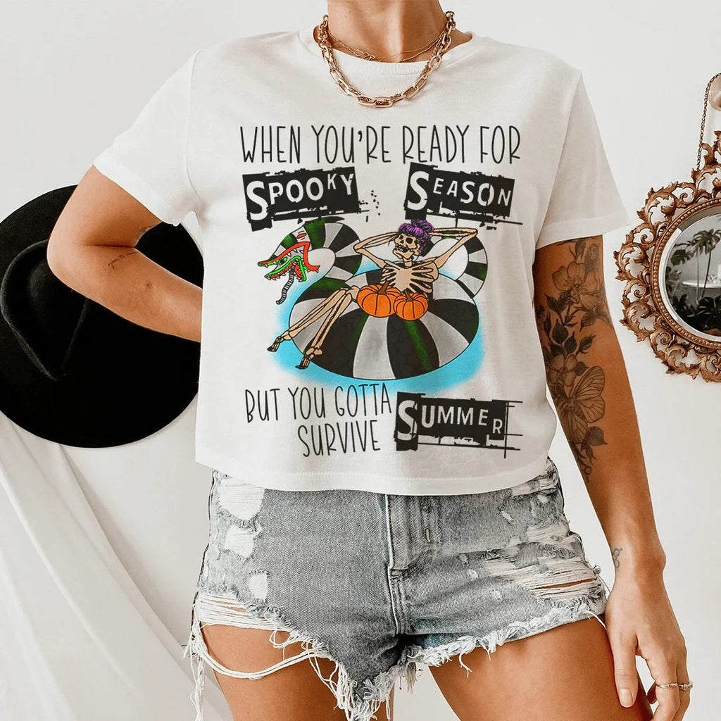 When You're Ready For Spooky Season But You Gotta Survive Summer Tee Peachy Sunday