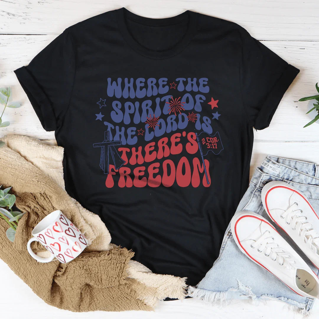 Where The Spirit Of The Lord Is There's Freedom Tee Peachy Sunday