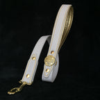 The "Maximus" leash white & gold - SJB-DIAMOND ELITES