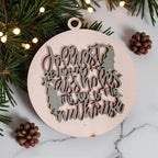 Funny Sarcastic Christmas Ornament Wooden Jolliest Bunch 12 Colors Holiday Gift BandsCo Straps
