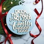 Deck The Halls 12 Colors Wooden Holiday Ornament With Cheeky Fa La La Lyrics And Rustic Finish
