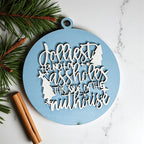 Funny Sarcastic Christmas Ornament Wooden Jolliest Bunch 12 Colors Holiday Gift BandsCo Straps