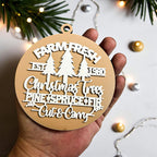 Farm Fresh Wooden Christmas Tree Ornament - Vintage Farmhouse Rustic Tree Trio BandsCo Straps