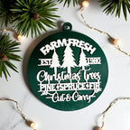 Farm Fresh Wooden Christmas Tree Ornament - Vintage Farmhouse Rustic Tree Trio BandsCo Straps