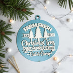 Farm Fresh Wooden Christmas Tree Ornament - Vintage Farmhouse Rustic Tree Trio BandsCo Straps