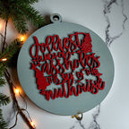 Funny Sarcastic Christmas Ornament Wooden Jolliest Bunch 12 Colors Holiday Gift BandsCo Straps