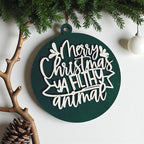 Christmas Ornament Merry Christmas Ya Filthy Animal Wooden 3D 12 Colors BandsCo Straps