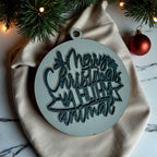 Christmas Ornament Merry Christmas Ya Filthy Animal Wooden 3D 12 Colors BandsCo Straps