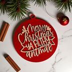 Christmas Ornament Merry Christmas Ya Filthy Animal Wooden 3D 12 Colors BandsCo Straps