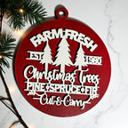 Farm Fresh Wooden Christmas Tree Ornament - Vintage Farmhouse Rustic Tree Trio BandsCo Straps