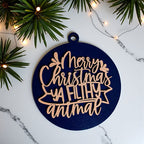 Christmas Ornament Merry Christmas Ya Filthy Animal Wooden 3D 12 Colors BandsCo Straps