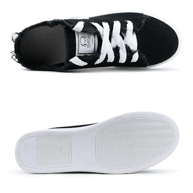 White Canvas Womens Sneakers Casual Fashion Denim Summer Elegant Women Sneakers Stevvex