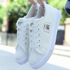 White Canvas Womens Sneakers Casual Fashion Denim Summer Elegant Women Sneakers Stevvex