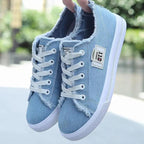 White Canvas Womens Sneakers Casual Fashion Denim Summer Elegant Women Sneakers Stevvex