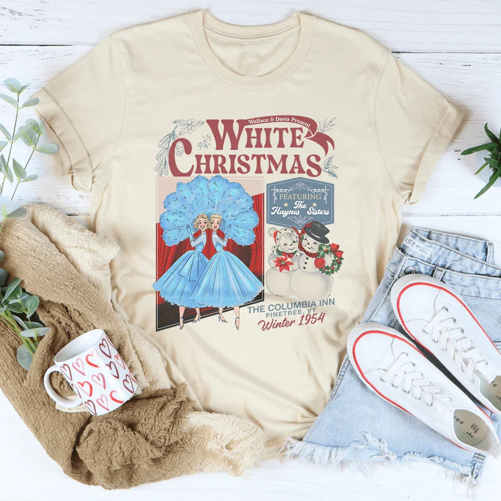 White Christmas Tee Peachy Sunday