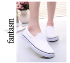 White Couple Canvas Women Espadrilles Shoes Womens Flats Women Running Breathable White Casual Slip On Flats Comfortable Walking Casual Simple Espadrilles Stevvex