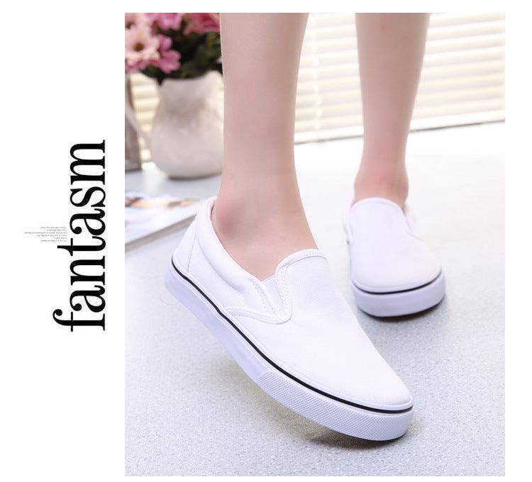 White Couple Canvas Women Espadrilles Shoes Womens Flats Women Running Breathable White Casual Slip On Flats Comfortable Walking Casual Simple Espadrilles Stevvex