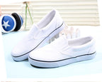 White Couple Canvas Women Espadrilles Shoes Womens Flats Women Running Breathable White Casual Slip On Flats Comfortable Walking Casual Simple Espadrilles Stevvex