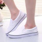 White Couple Canvas Women Espadrilles Shoes Womens Flats Women Running Breathable White Casual Slip On Flats Comfortable Walking Casual Simple Espadrilles Stevvex