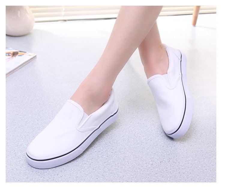 White Couple Canvas Women Espadrilles Shoes Womens Flats Women Running Breathable White Casual Slip On Flats Comfortable Walking Casual Simple Espadrilles Stevvex
