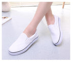White Couple Canvas Women Espadrilles Shoes Womens Flats Women Running Breathable White Casual Slip On Flats Comfortable Walking Casual Simple Espadrilles Stevvex