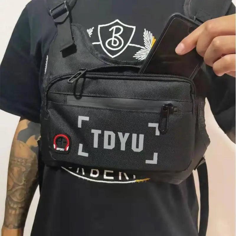 White Fashion Men Lightweight Chest Bag Running Pack For Workouts Running Phone Holder With Extra Storage Minimalist Design Stevvex