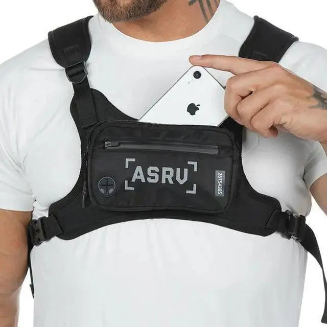 White Fashion Men Lightweight Chest Bag Running Pack For Workouts Running Phone Holder With Extra Storage Minimalist Design Stevvex