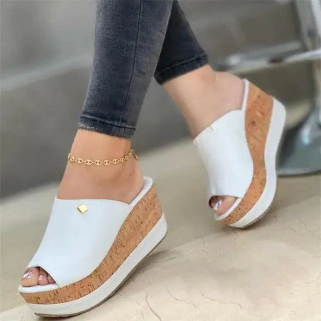 White Fashion Women Summer Peep Toe Sandals Luxury Elegant High Heels Stylish Design Stevvex