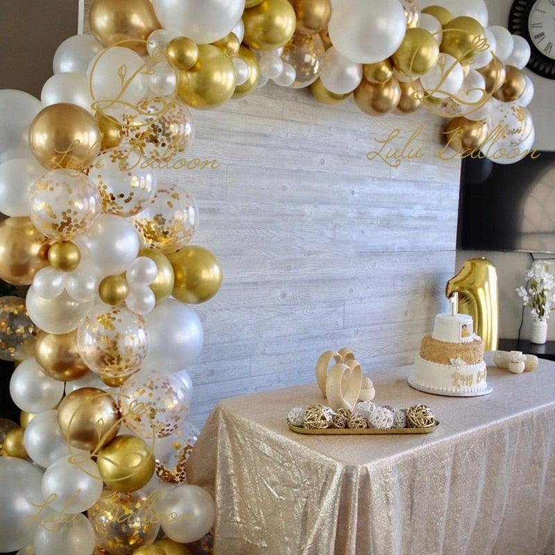 White Gold And Transparent Latex Air Balloons Pack For Baby Shower Birthday Party Decor Bridal Showers Baby Showers Wedding Party Stevvex
