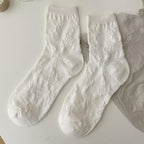 White Lace Socks Women Heart Bowknot Cotton Socks Femme Sweet Socks Ankle Socks Dress Socks For Women Stevvex