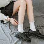 White Lace Socks Women Heart Bowknot Cotton Socks Femme Sweet Socks Ankle Socks Dress Socks For Women Stevvex