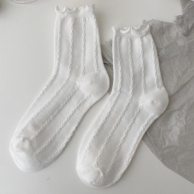 White Lace Socks Women Heart Bowknot Cotton Socks Femme Sweet Socks Ankle Socks Dress Socks For Women Stevvex