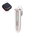 White Lightweight Ear Hanging Wireless Headset Long Standby Single Ear-hook Hands-free Design Anti-noise Earphone Improved Comfort Long Wireless Range Bluetooth Single-Ear Connect To Your Cell Phone Quality Battery 300mAh