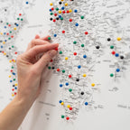 World Map on Canvas - White - SJB-DIAMOND ELITES