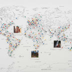 World Map on Canvas - White - SJB-DIAMOND ELITES